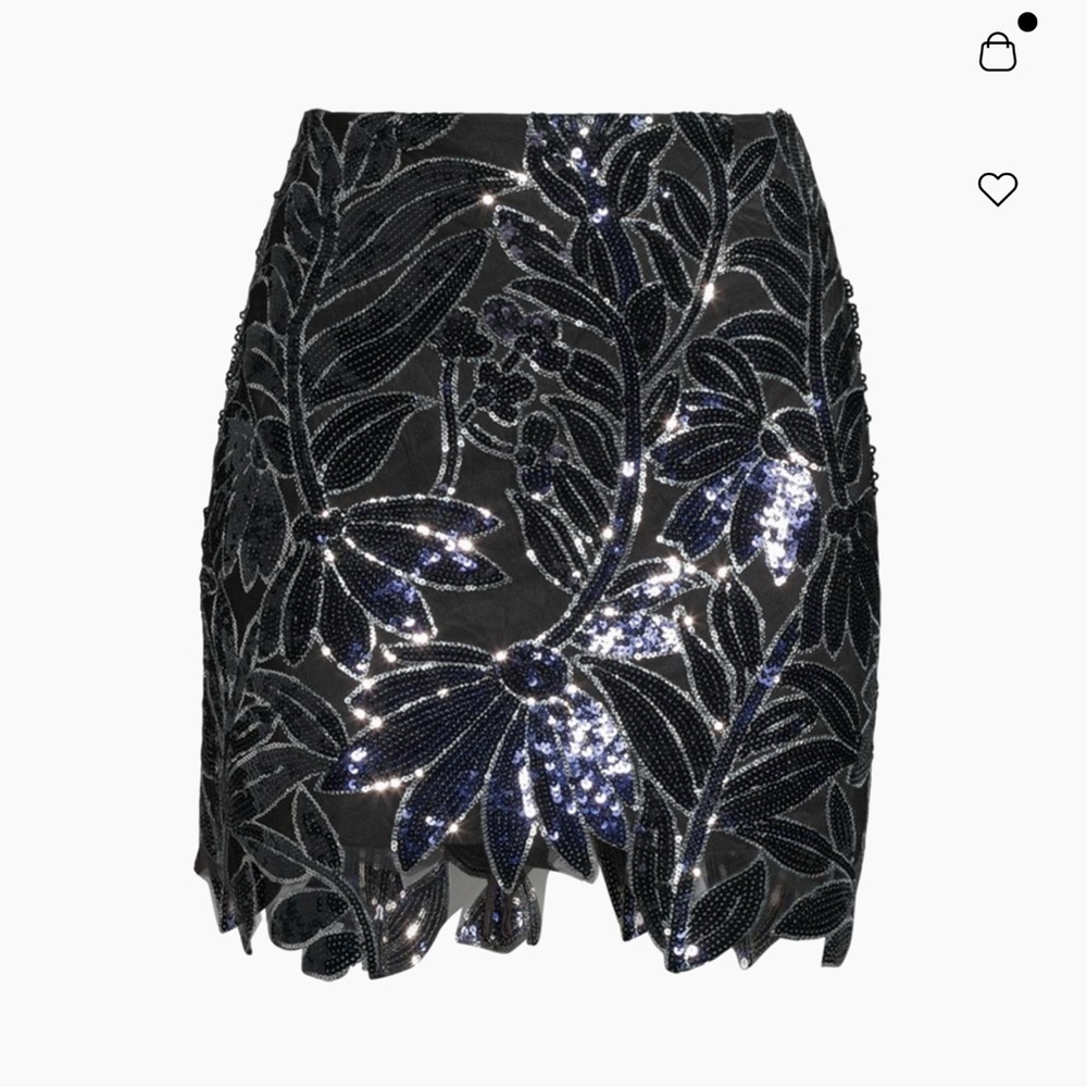 Milly Black and Blue Sequin Mini Skirt WORN ONCE